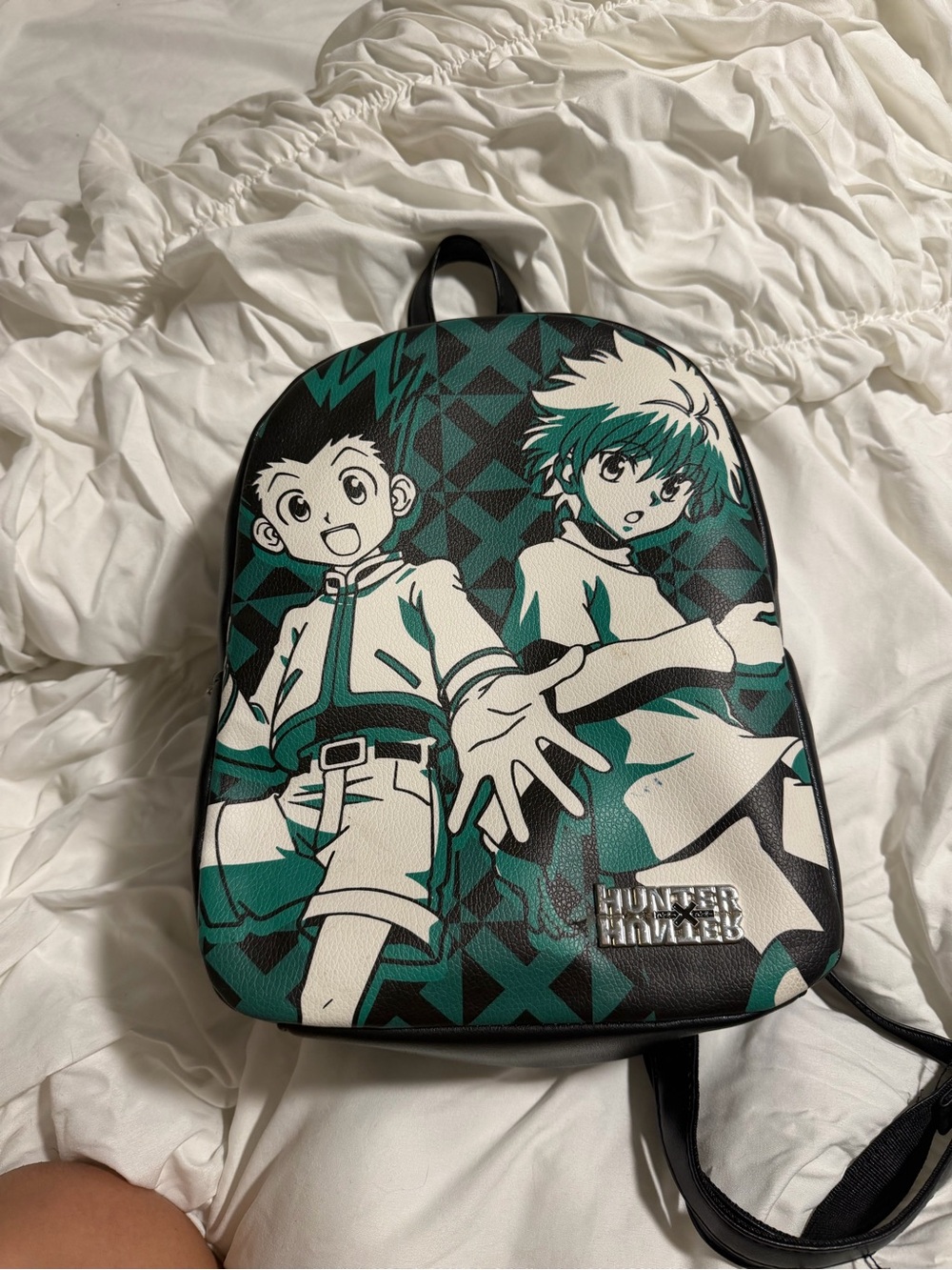 Green Anime Print Backpack